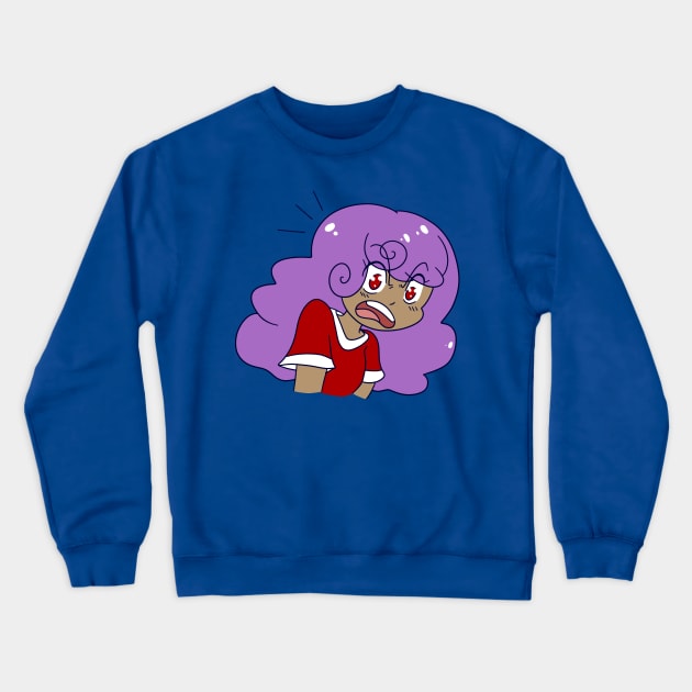 Angry Purple-Haired Girl Crewneck Sweatshirt by saradaboru